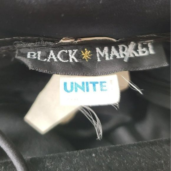 Black Floral Dress Vintage 1995 Scarf Sheer Black Market Unite Tag - Picture 6 of 6